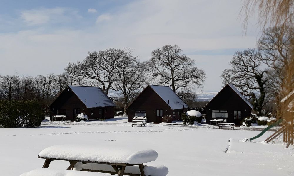 Snow At Alpine Park Cottages - Christmas in Devon