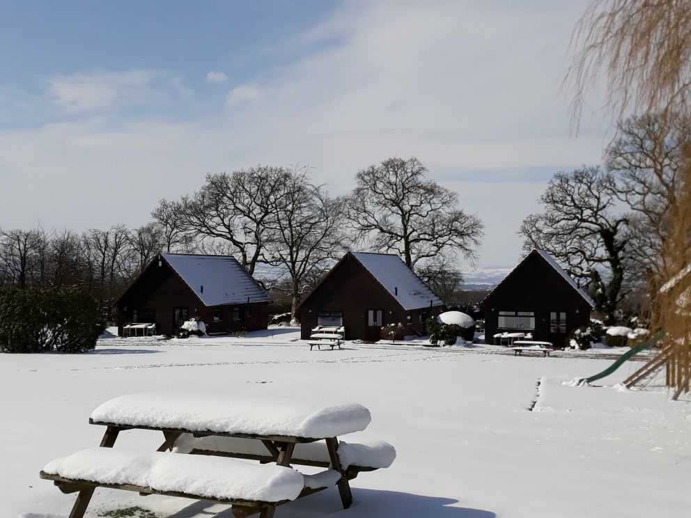 Snow At Alpine Park Cottages - Christmas in Devon