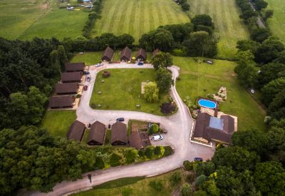 Aerial view of Alpine Park Cottages
