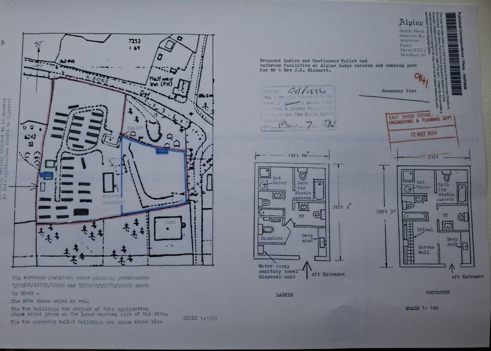 Plans of the Caravan Park  in the 80s